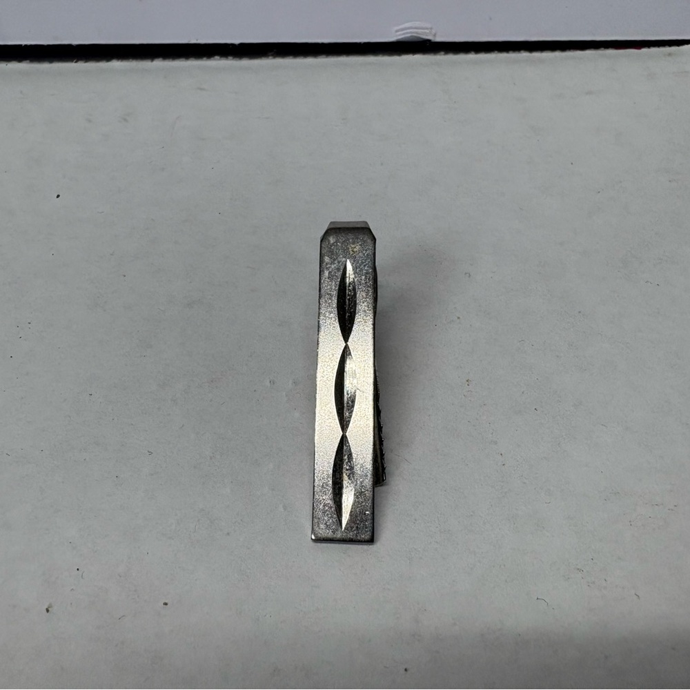 Vintage Standard / Wide Tie Clip Tie Bar Clasp Silver Tone NOS 50s-70s